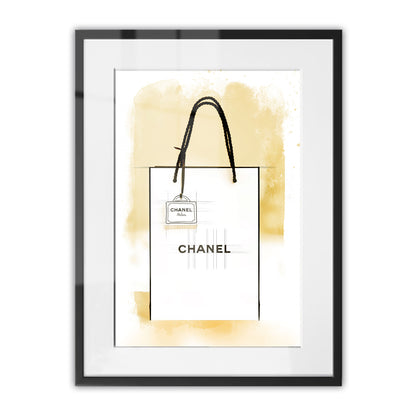 Chanel Paper Bag Watercolour Framed Art Print