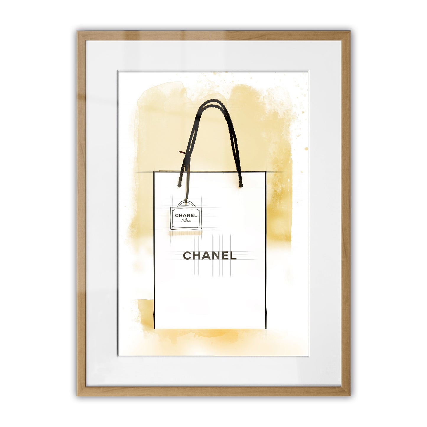 Chanel Paper Bag Watercolour Framed Art Print