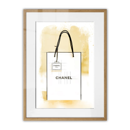 Chanel Paper Bag Watercolour Framed Art Print