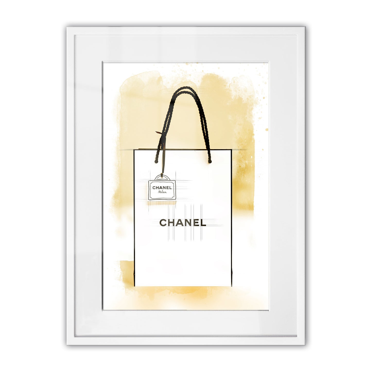Chanel Paper Bag Watercolour Framed Art Print