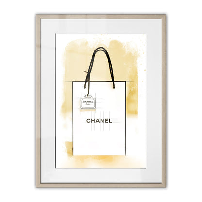 Chanel Paper Bag Watercolour Framed Art Print