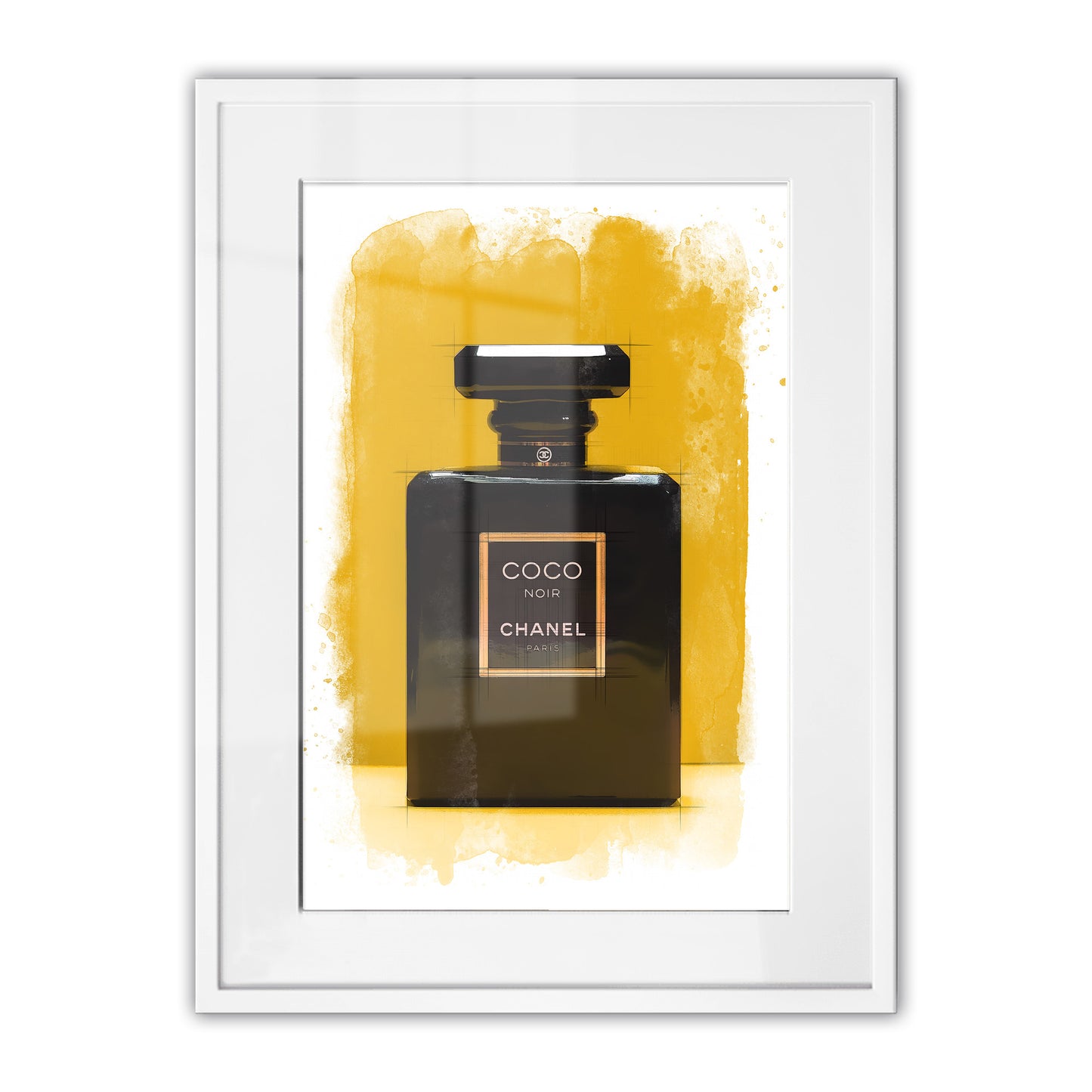 Chanel Coco Bottle Watercolour Framed Art Print