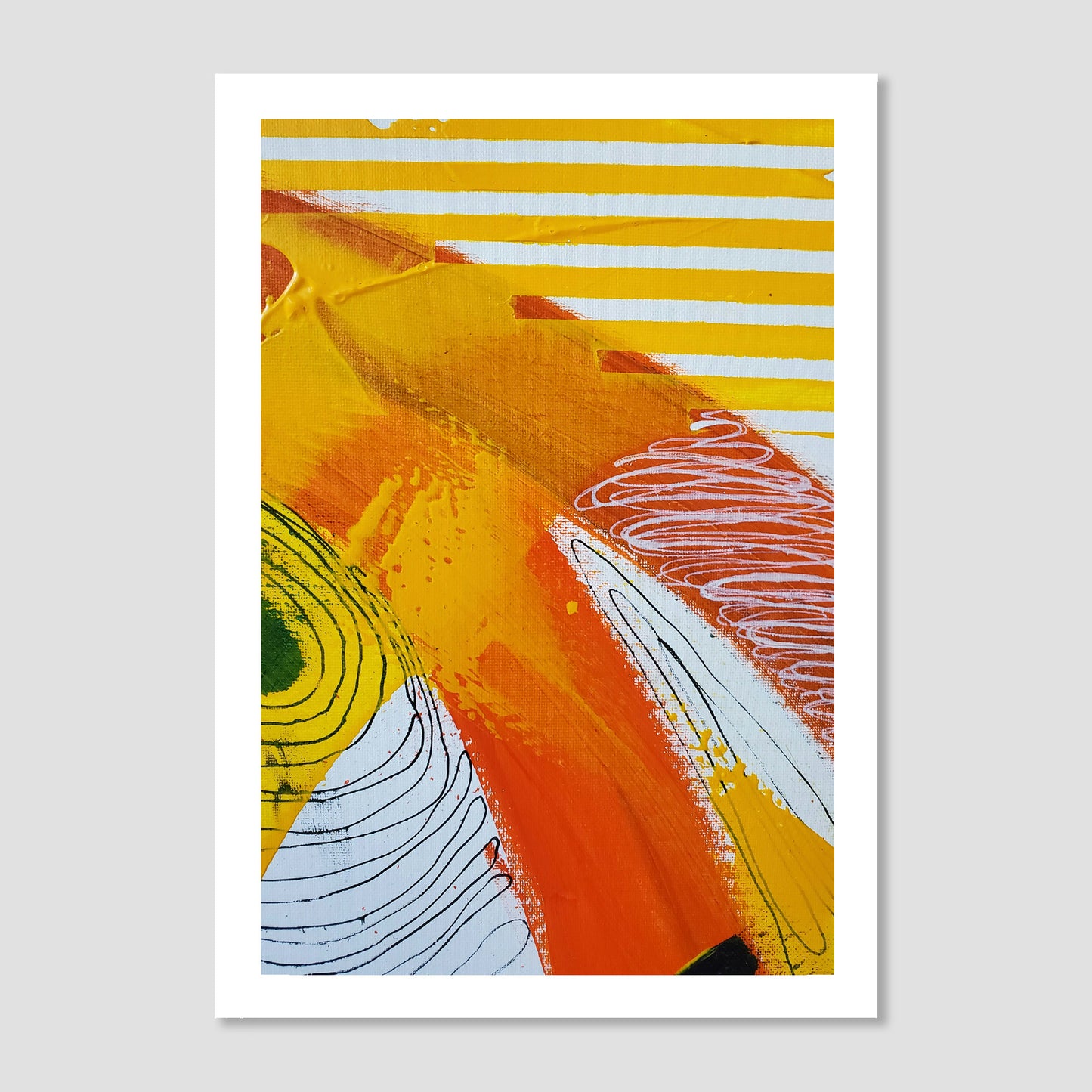Fragments of Orange Wind Abstract Art Print