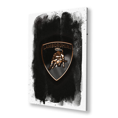 Lamborghini Badge Black Watercolour