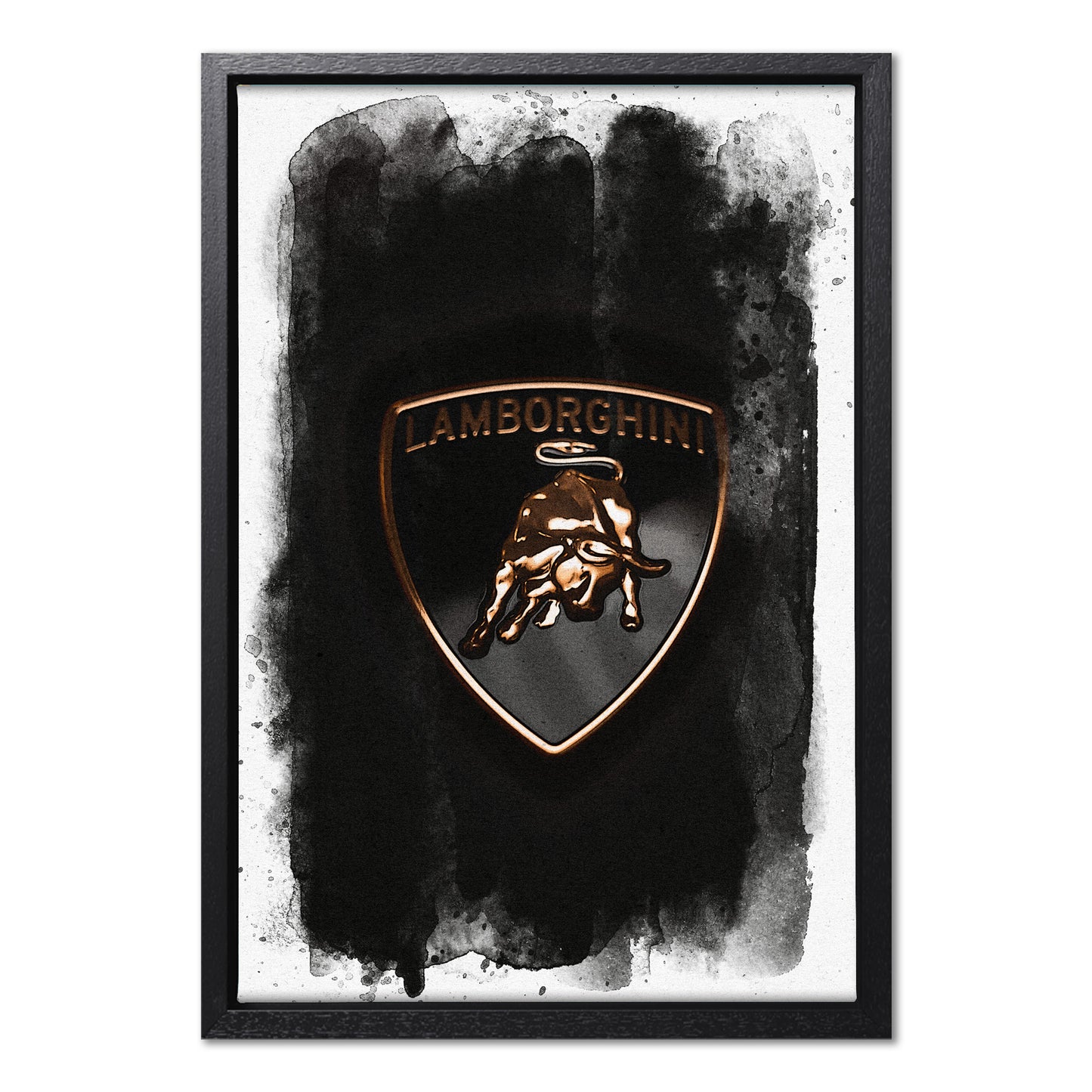 Lamborghini Badge Black Watercolour
