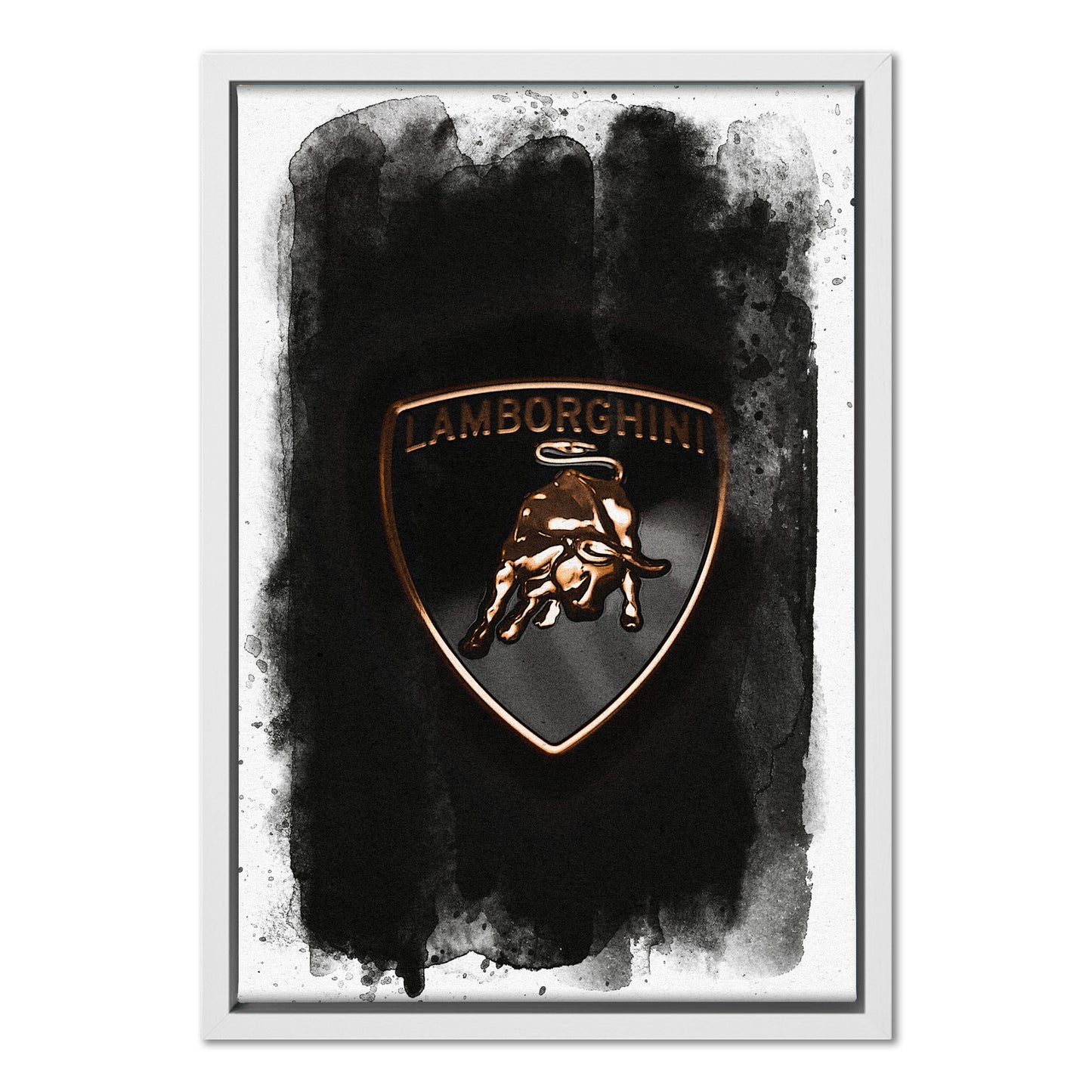 Lamborghini Badge Black Watercolour