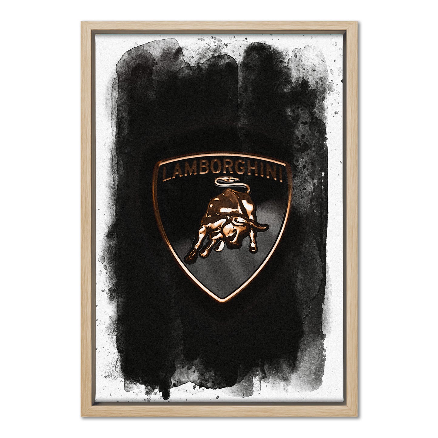 Lamborghini Badge Black Watercolour
