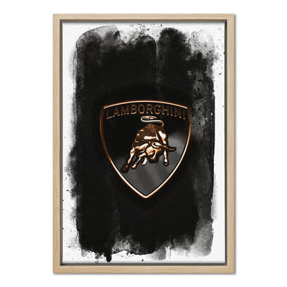 Lamborghini Badge Black Watercolour