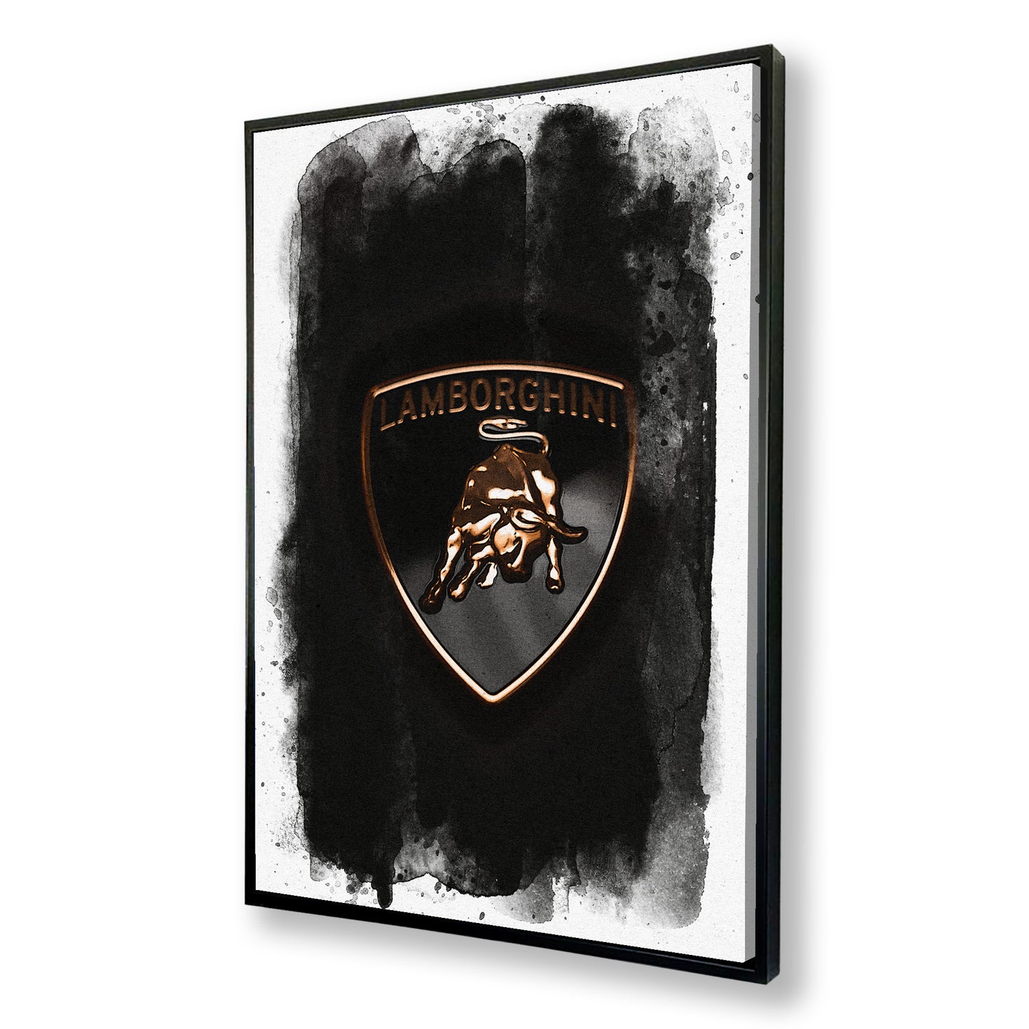 Lamborghini Badge Black Watercolour