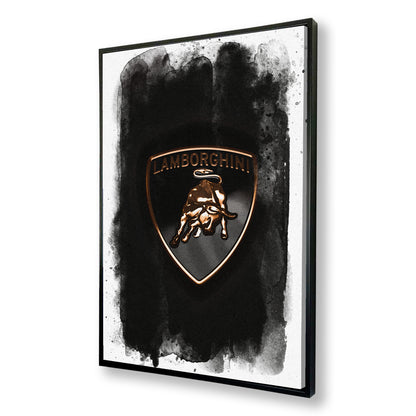 Lamborghini Badge Black Watercolour