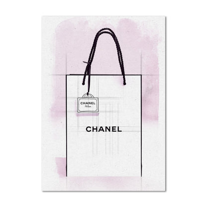Chanel Paper Bag Watercolour & Line Painting