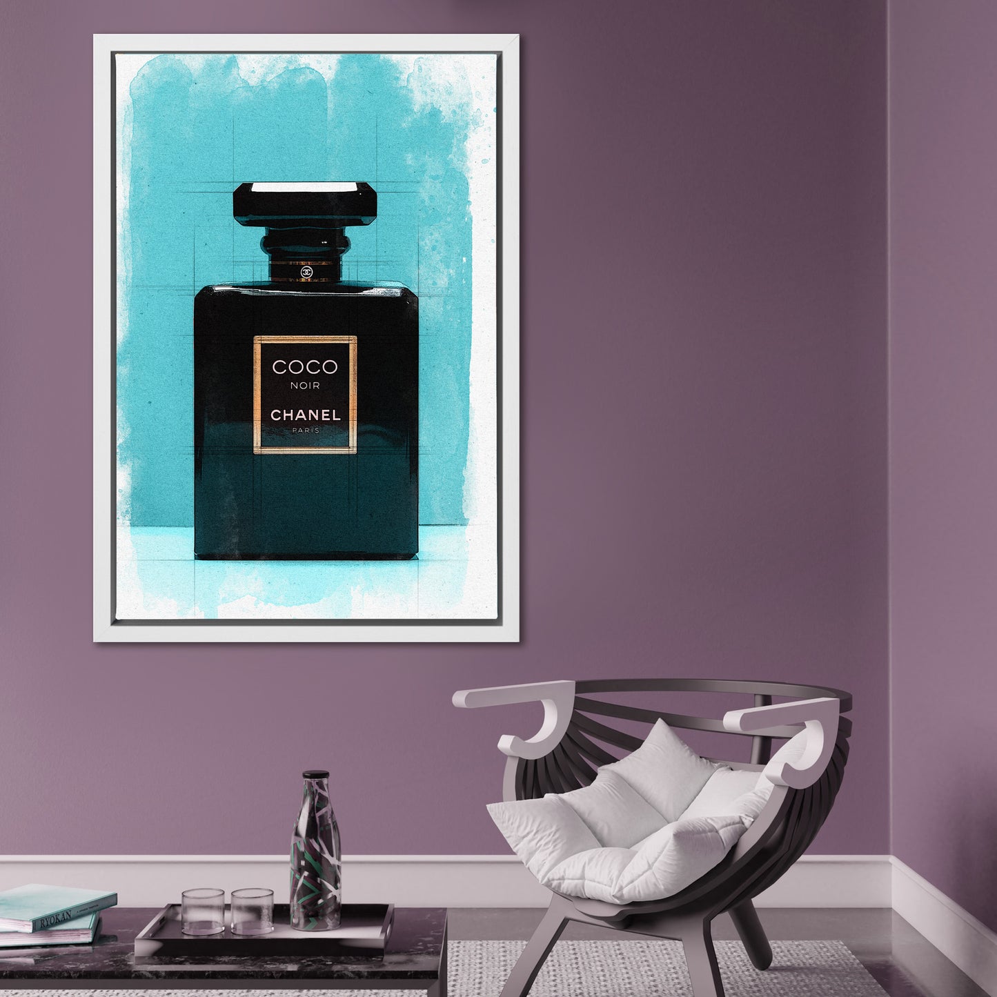Chanel Coco Perfume Bottle Watercolour & Line Painting