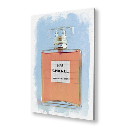 Chanel No 5 Perfume Bottle Watercolour Canvas Art