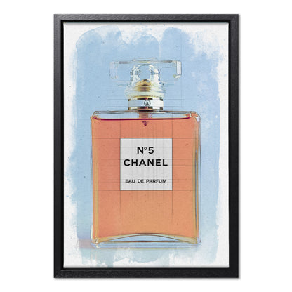 Chanel No 5 Perfume Bottle Watercolour Canvas Art