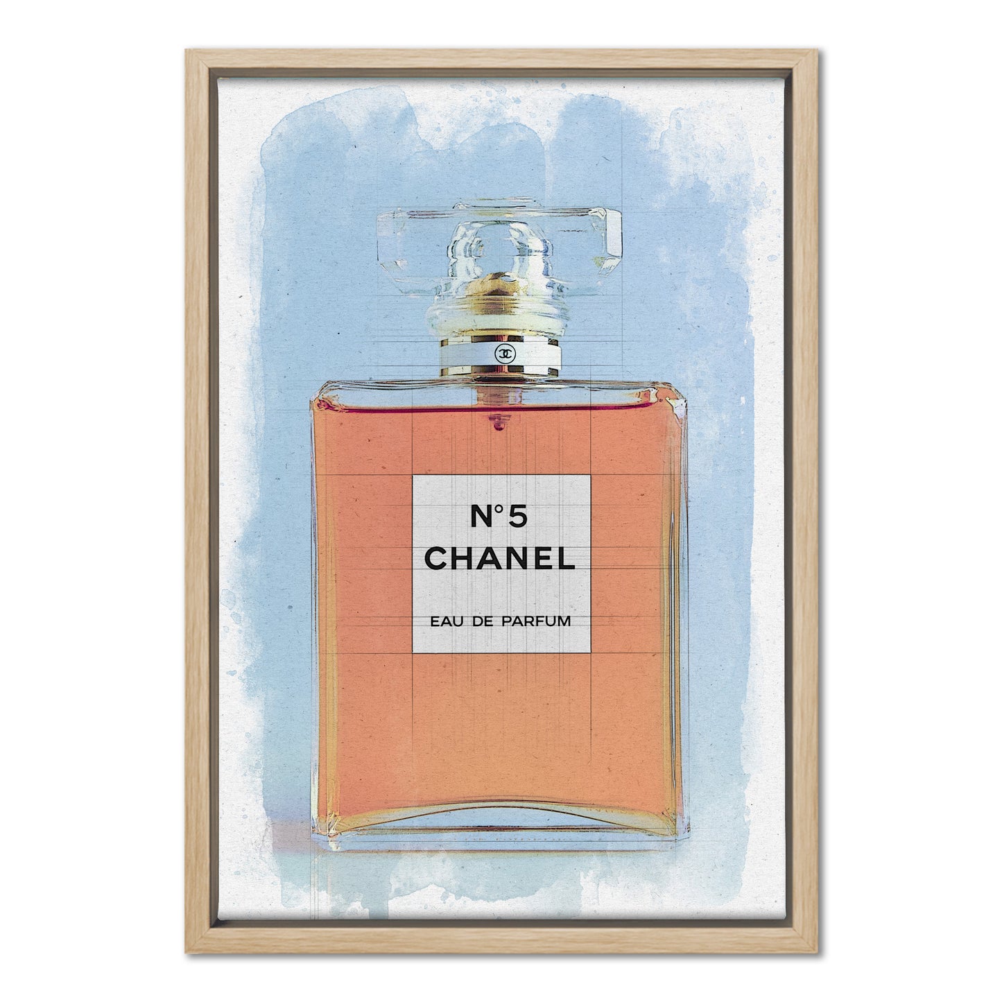 Chanel No 5 Perfume Bottle Watercolour Canvas Art