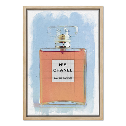 Chanel No 5 Perfume Bottle Watercolour Canvas Art