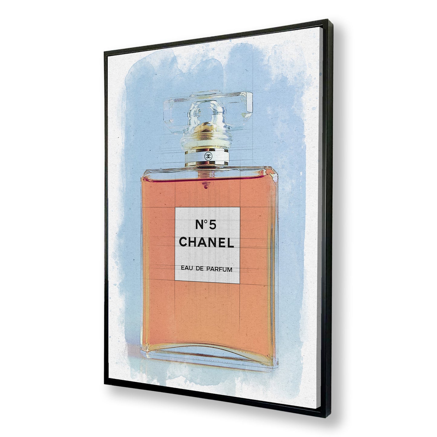 Chanel No 5 Perfume Bottle Watercolour Canvas Art
