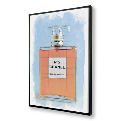 Chanel No 5 Perfume Bottle Watercolour Canvas Art