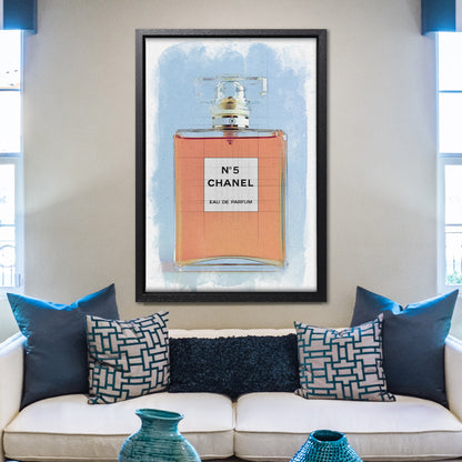 Chanel No 5 Perfume Bottle Watercolour Canvas Art