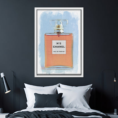 Chanel No 5 Perfume Bottle Watercolour Canvas Art
