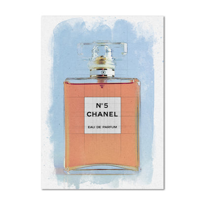 Chanel No 5 Perfume Bottle Watercolour Canvas Art