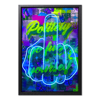 Politely Go F**k Yourself Blue Neon