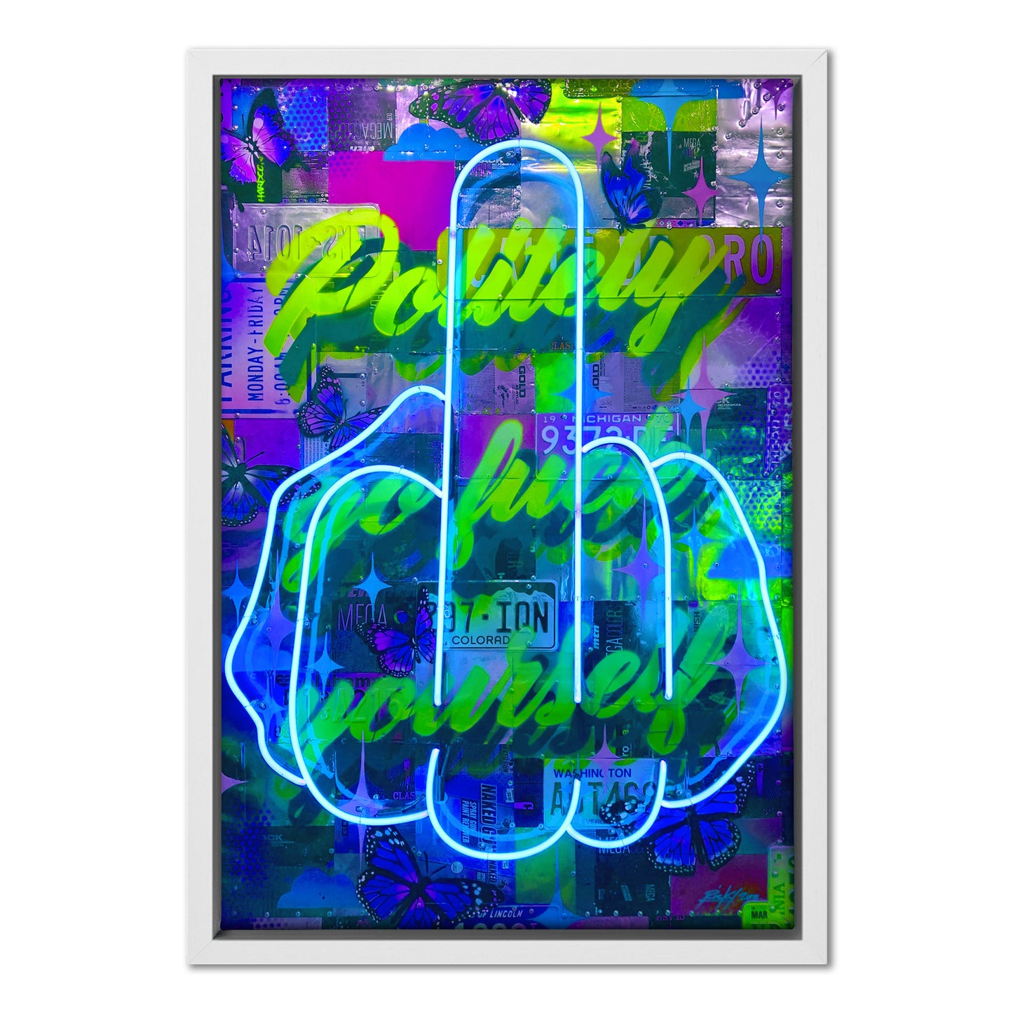Politely Go F**k Yourself Blue Neon
